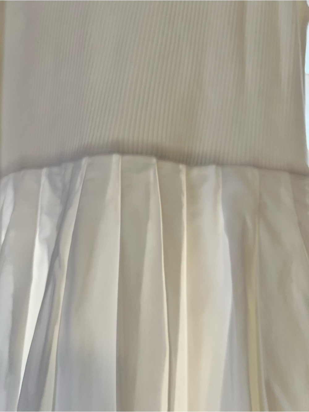J. Crew White Ribbed Tank Top Pleated Midi Dress - Picture 4 of 4
